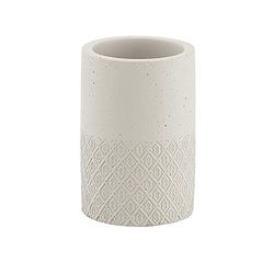 Gedy 11, 5X7,5 CM Grigie G-Afrodite Bagno, Misure e Peso 0,404 kg, Porta spazzolino in Cemento e bambù, Finiture Argento, Design R&S, 2 Anni di Garanzia