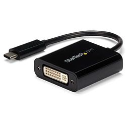 StarTech.com Adaptador USB C a DVI - Negro - 1920x1200 - Convertidor de Vídeo USB Tipo C para su Pantalla/Monitor/Proyector DVI-D - La Versión Mejorada es CDP2DVIEC (CDP2DVI)