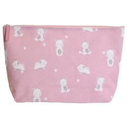 Trousse de Toilette en Toile Ours Baby 33 x 21 x 8 Bleu et Rose, Multicolore, Trousse de Toilette - Maquillage - Voyage - Trousse