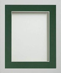Frame Company Allington White Photo Frame with Bottle Green Mount, 12x10 for 6x4 inch, fitted with perspex