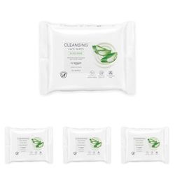 by Amazon Salviette detergenti viso con aloe vera, struccanti, senza profumo, 25 salviette (Confezione da 4)