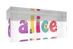 Little Helper Souvenir Décoratif en Acrylique Transparent Poli comme Diamant Style Illustratif Coloré avec le Nom de Jeune Fille Alice 5 x 21 x 2 cm Grand