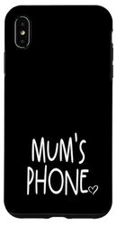 Mum's Phone - Nom personnalisé - Blanc et noir Coque pour iPhone XS Max