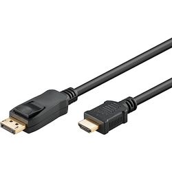 goobay 64845 - DisplayPort 2.0 naar HDMI 2.1 8k @ 60Hz kabel/DP naar HDMI verbindingskabel / 4K @ 144Hz High Speed kabel / 1M