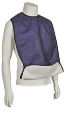 ABENA Reusable Blue Adult Bibs for Women and Men |90x45cm| Washable Adult Bibs for Elderly, Reusable Food Bibs to Avoid Clothing Stains and Mess During Breakfast, Dinner & Lunch