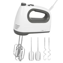 Clatronic mixer met krachtige 400 watt motor | handmixer met turbostand & 5 snelheidsstanden | handmixer incl. vaatwasserbestendige roestvrijstalen garde en kneedhaak | HM 3775