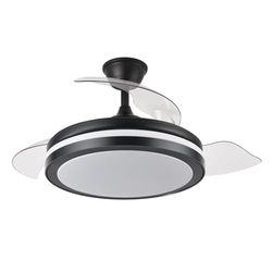 levitantes Ventilator, zwart, 72 W, 6120 lm, 3 vleugels, 32/47 x 50/107 cm, instelbare temperatuur, afstandsbediening