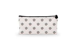 Bonamaison Digitally Printed Canvas Pencil Pouch with Zipper, Zipper Pencil Case for School, Canvas Pen Bag for Kids, Boys, Girls, 100% Cotton, Unisex, 1 Piece, 21x12 cm
