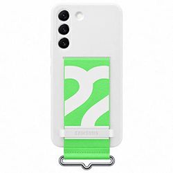 Samsung Official S22 Silicone Cover with Strap White