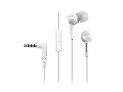 Panasonic Ecouteurs Intra-Auriculaire RP- RP-TCM55E-W, avec Aimant Neodyme, Micro et Touche d'Appel, Design Ergo Fit, Blanc