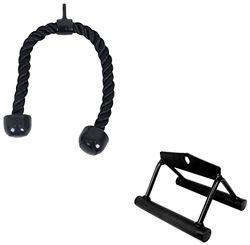 Fitvids Accesorio de cable de presión para tríceps, accesorio de extracción LAT, accesorios de máquina de pesas, mango en V, cuerda de tríceps