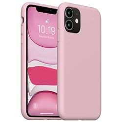 ARMODORRA Mobiltelefonskal för iPhone 11 Pro Max, mjukt flytande silikon, tunt, gummi, helkroppsskydd för iPhone 11 Pro Max, design för iPhone 11 Pro Max 6,5 tum, rosa