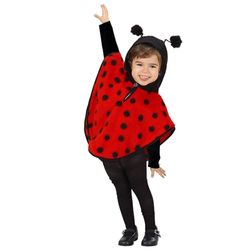 W WIDMANN MILANO Party Fashion - Costume de coccinelle pour enfant, poncho avec capuche, costume d'animal