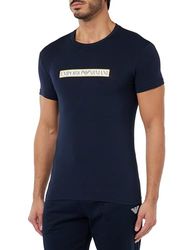 Emporio Armani Maglietta da Uomo con Logo T-Shirt, Blu Marino, M
