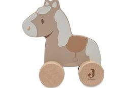 Jollein 112-001-67103 Juguete de Madera con Ruedas, Caballo