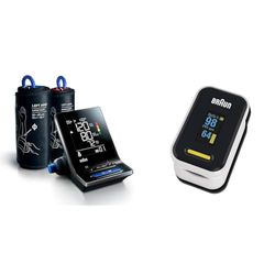 Braun ExactFit 5 Connect BUA6350 Intelligente Bluetooth Bovenarm bloeddruktmeter voor thuis & Braun Pulsoximeter 1 van (zuurstofverzadiging, zuurstofniveau in het bloed) YK-81CEU