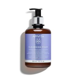 Apivita Face Cleansing Foam for Face & Eyes 300ml - Foaming Facial Cleanser & Makeup Remover - Natural Face Wash with Lavender, Olive and Propolis - Gently Cleanses, Hydrates, Antioxidant Protection