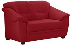 CAVADORE Savana - Divano a 2 posti, in pelle, con molle insacchettate, design classico, 148 x 90 x 90 cm, colore: Rosso