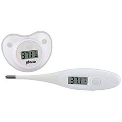 Alecto BC-04 febertermometer set – napp febertermometer – digital febertermometer – flexibel och exakt – lagrar sista mätningen – vit