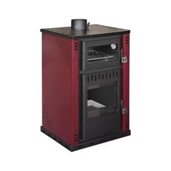 Dmora Dtenkoran Wood Stove, Wood Fireplace, Wood Fireplace, Rustic Stove, Made in Italy, 62 x 62 x 102 cm, Red