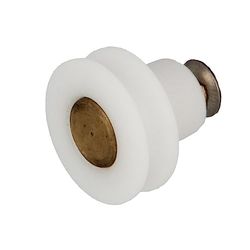 Amig - Rodamiento Mampara de Ducha - Juego de 2 Unidades - Ø 22 x 19 mm - Rodamiento Angular y Tornillo M5x8 - Para Puerta Corredera de Duchas de Baños - Nylon Blanco