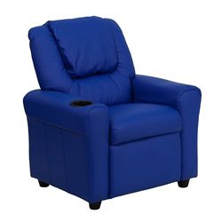 Flash Meuble Contemporain Beige en Vinyle Enfants inclinable avec Porte-gobelet et appuie-tête