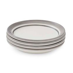 Potter's Stripe Set of 4 Bread Plates, Grey