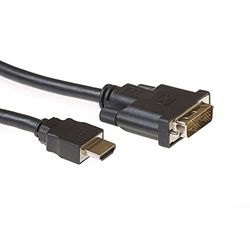 ACT HDMI naar DVI kabel 1,8m, Full HD 1080P, HDMI naar DVI-D (18+1 pin) kabeladapter, male naar male verguld, voor het aansluiten van een DVI monitor - AC7520