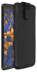 mumbi äkta läderfodral kompatibel med Motorola Moto G7 skal läder väska Case Wallet, svart