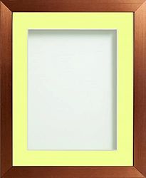 Frame Company Simpson Range Copper 10x8 inch Frame With Lemon Bon Bon Mount for 6x4 inch *Choice of Sizes* Fitted with Real Glass