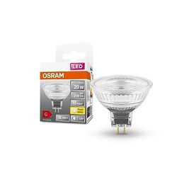 OSRAM LED SPOT MR16 GL 20 12V-LED-reflektorpære, retrofit GU5.3 sokkel, 2,6W, 200lm, 2700K, varmt hvidt lys, meget lavt energiforbrug, lang levetid, ingen opvarmningstid