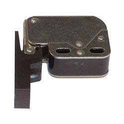 Amig - Pacote de 2 golfinhos com mola Mod.30 de aço acabamento em preto - fecho oculto para portas de armários e móveis de casa ou escritório - Medidas: 28 x 35 mm - Parafusos de fixação estão