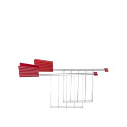 Alessi MDL08RA R Set of Two Toaster Racks, Plastic, Red