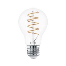 Eglo Ampoule filament LED E27, lampe LED vintage en spirale, ampoule décorative au design rétro, 7,3 watts, blanc chaud, 806 lumens, 2700k, ampoule Edison A60, Ø 6 cm