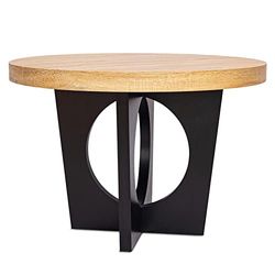 Menzzo Kalipso Table, Bois/Noir, L110 x P110 x H76 cm