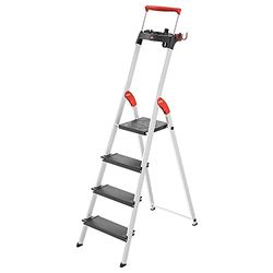 Escabeau de sécurité Pliable en Aluminium 4 marches Larges Hailo L100