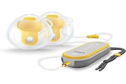 Medela Freestyle handsfree bröstpump, bärbar och diskret elektrisk dubbel bröstpump med appanslutning, gul