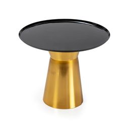 MESA AUXILIAR 47X47X40 METAL NEGRO/DORADO