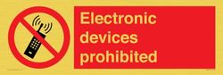 Dispositivi elettronici proibiti segno - 600x200mm - L62