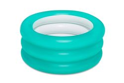 Piscinette pataugeoire ronde 3 boudins avec fond gonflable 70 x 30 cm, 2 couleurs assorties