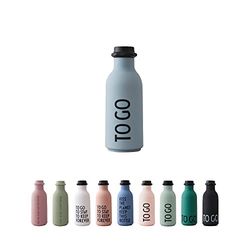 Design Letters To Go Butelka na wodę 500 ml, z tritanu, bez BPA/BPS, butelka na napoje z matową, miękką powierzchnią, sportowa butelka na wodę, szczelna, do biura, sportu, szkoły