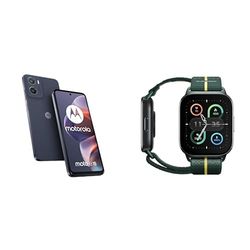 Motorola E15 Denim blue 2+64 with CO2 Offset and Moto watch fit, PANTONE Trekking Green