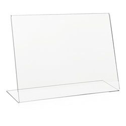 10 x Vitadisplays® L-staander DIN A4 liggend formaat, tafelstaander-L-staander-affiche, staander-reclamestaander-schuin van originele PLEXIGLAS®