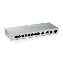 Zyxel Switch multigigabit 12 Ports géré sur Web avec 2 Ports 2,5 G/2 Ports 10 G SFP+ Bureau/Mural, Garantie de 5 Ans [XGS1210-12]