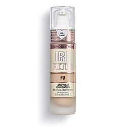 Revolution Beauty London IRL Filter, Longwear Foundation, Medium to Full Coverage, Matte Finish, 16 Hour Wear, F7, Tan Skin tones, 23ml