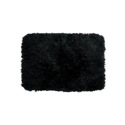 Spirella - Tapis de Salle de Bain Microfibre Highland, Dos Antidérapant, Séchage Rapide, Poils Longs 40mm, Lavable en Machine + Sèche-Linge - 70 x 120 cm - Noir