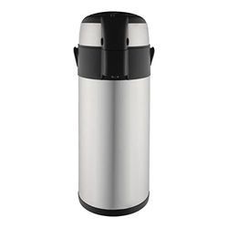Pioneer Airpot Distributeur / Pot de l’eau chaude à double paroi en acier inoxydable avec poignée – Argent, 5.0L, 8 heures chaud