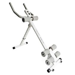 TechFit Buikspiertraining Bench – Buikbank, inklapbaar, fitnessapparatuur, verticaal, ondersteuning voor de buik, stevige buik, tailleapparaat, weerstandsplatform (wit)