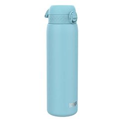 ION8 Botella Agua Inox Ligero de 1 Litro, Sin Aislamiento, a Prueba de Fugas, Fácil de Abrir, Cerradura Segura, Aptas para Lavavajillas, Resistente a Rayones, Azul