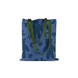 Bonamaison, 100% Algodón Bolso De Mano Impreso, Bolso de la Compra Reutilizable, Bolso De Compras, Ecológico, Plegable, Bolso de Tela de Lona con Asas Verdes, 34X40 Cm - Fabricado en Turquía